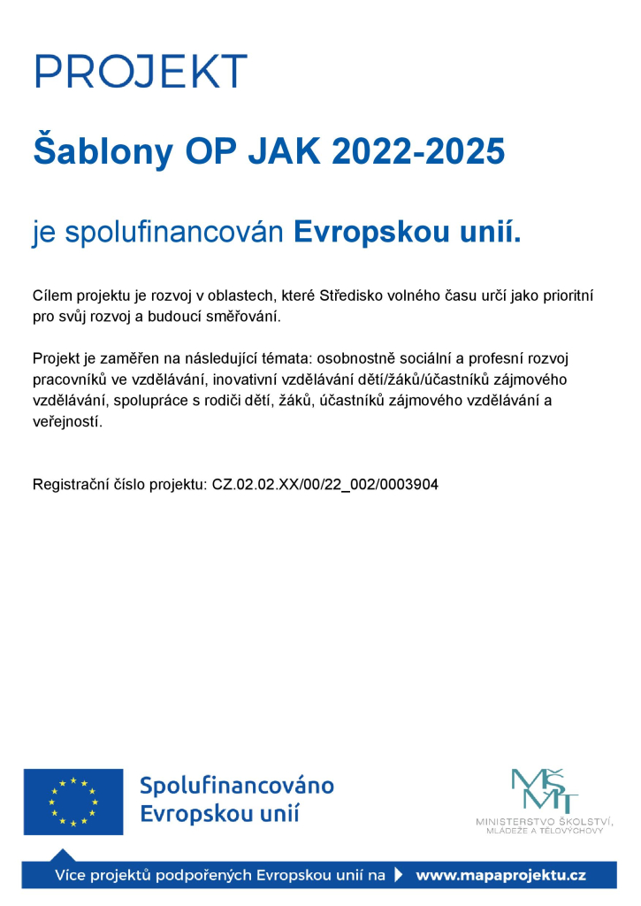 Projekt Šablony OP JAK 2022-2025